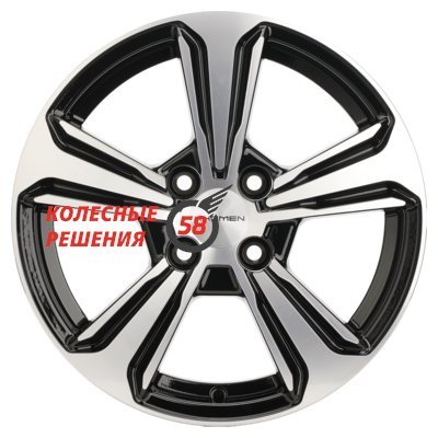 Khomen Wheels KHW1502 (Rio/Solaris) Black-FP 6x15/4x100 D54.1 ET46  